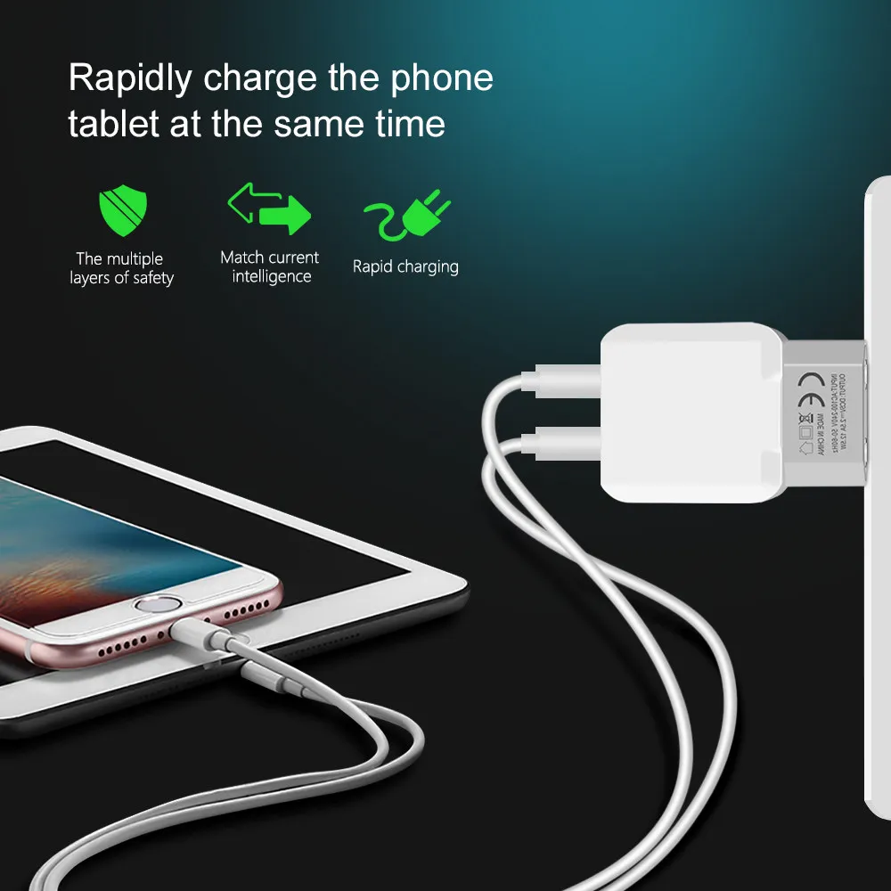 5V 2.5A Смарт путешествия двойной 2 USB зарядное устройство адаптер настенный портативный Быстрый ЕС разъем мобильного телефона зарядное устройство для iPhone samsung huawei планшет