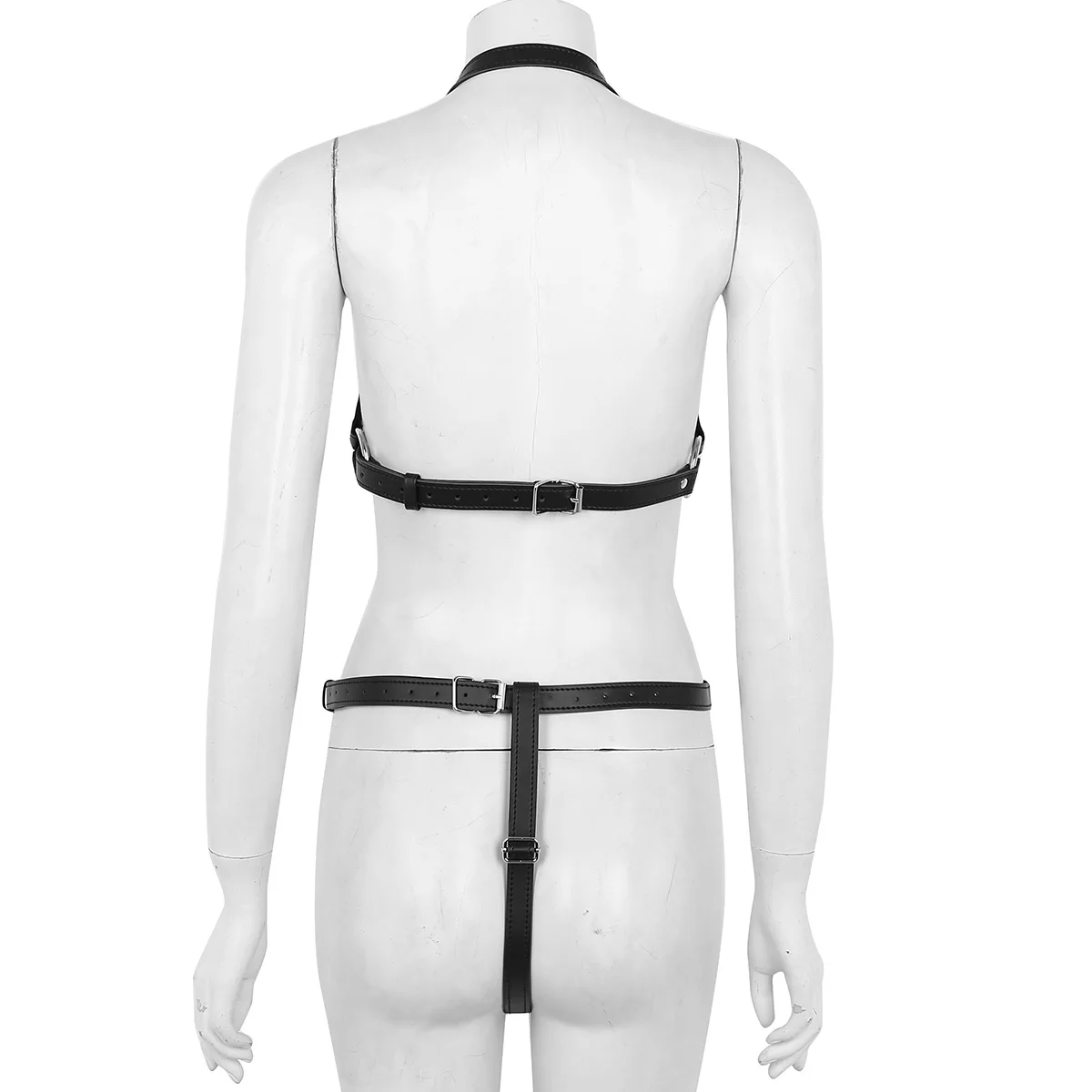 Женский боди из искусственной кожи TiaoBug соблазнительный черный пояс верности