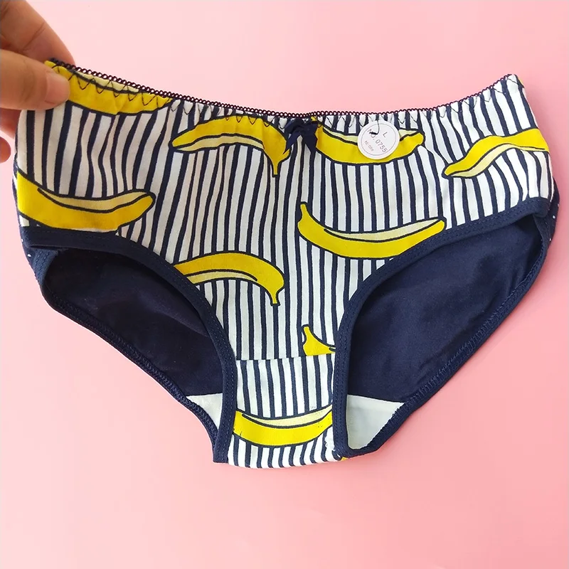 QUECOO 2018 Selling new banana printing cute sexy underwear cotton comfortable women #168 |