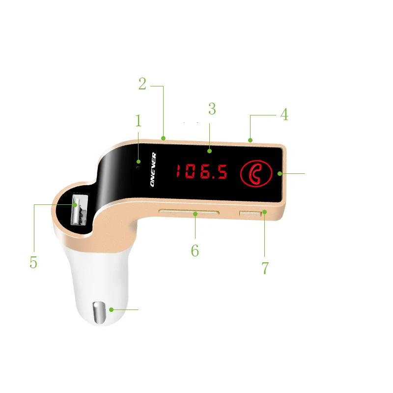 ONEVER 4 в 1 Беспроводной Hands Free Bluetooth fm-передатчик модулятор Автомобильный комплект MP3 плеер sd usb ЖК-дисплей автомобиль музыка плеер G7+ AUX