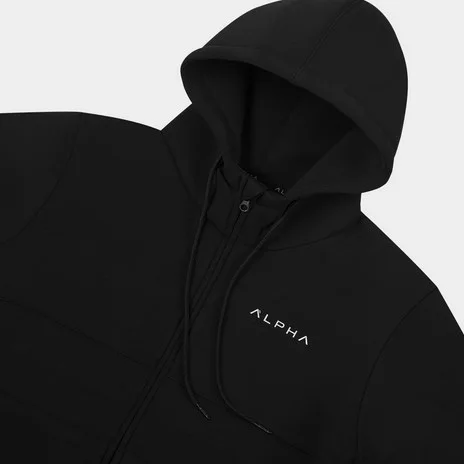 Alpha мужские толстовки Фитнес Бодибилдинг толстовка на молнии Спортивная мужская тренировочная куртка с капюшоном одежда