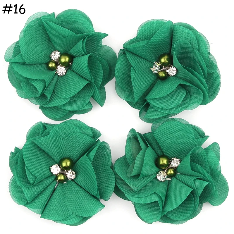 Шикарная потертая шифоновая ткань с цветами 30 шт./лот 2 дюйма аксессуары для волос