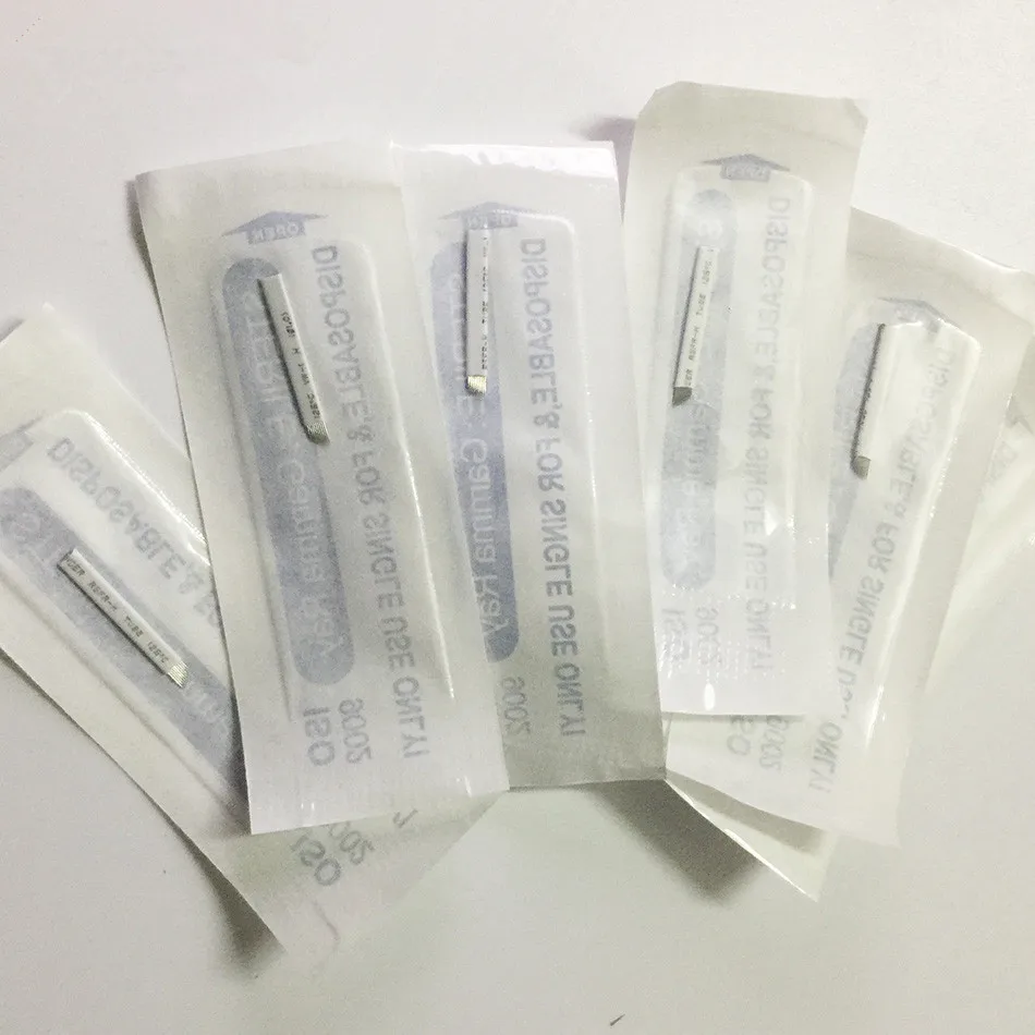 

100pcs 9 Pin Eyebrow Manual Blades For Permanent Makeup 3D Embroidery Eyebrow Tattoo Manual Pen