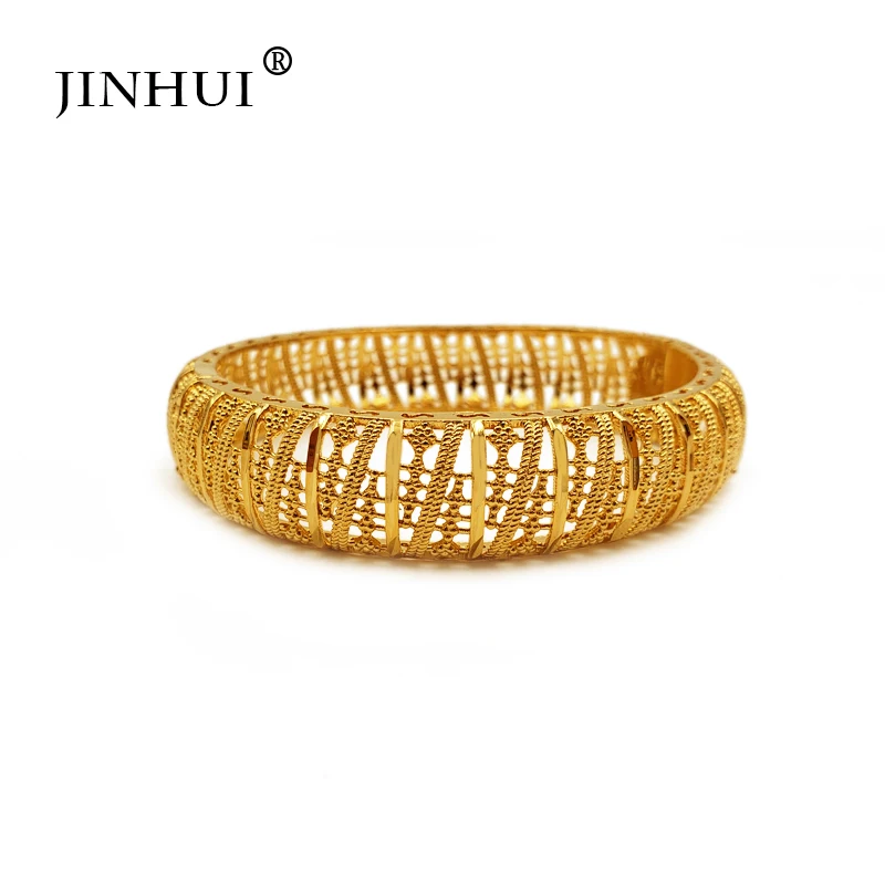 Новые модные золотые свадебные браслеты Jin Hui для женщин открытые невесты