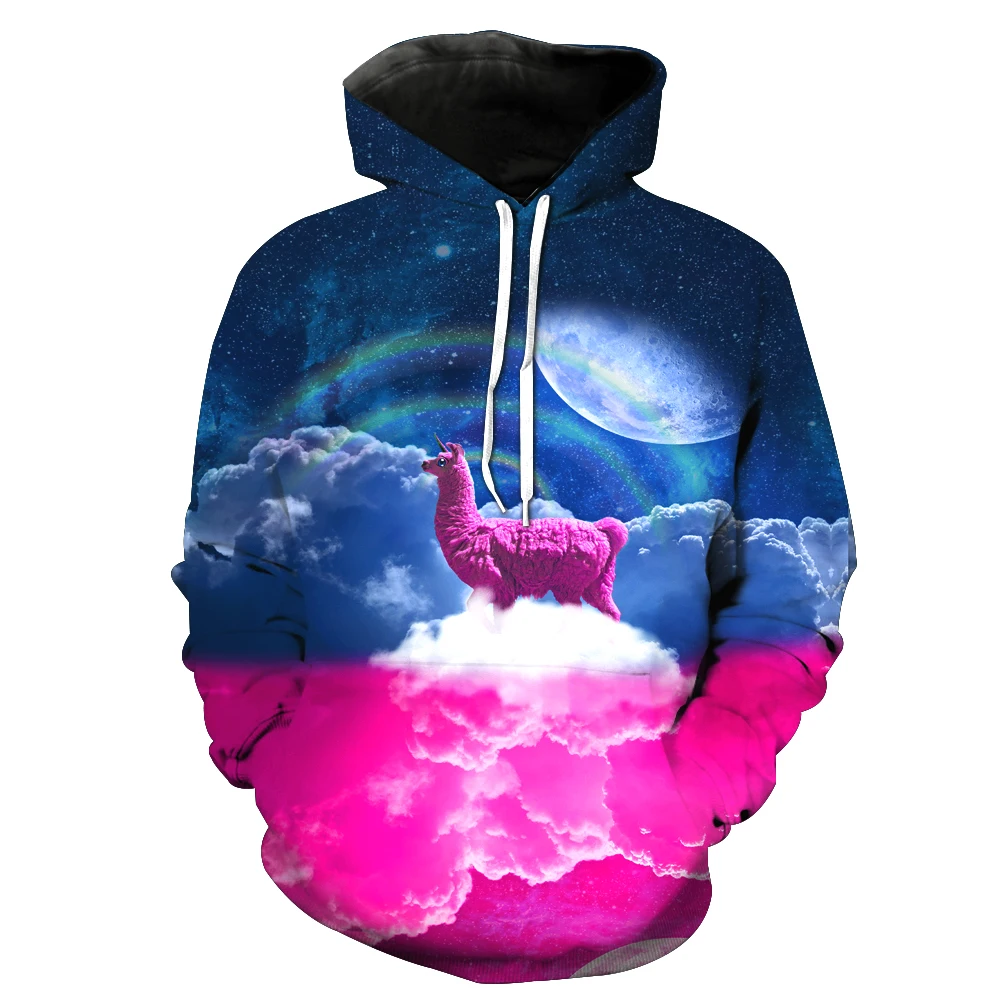 

2019 New Fashion Sweatshirt Men / Women 3d Hoodies Print Cute alpaca animal pattern Slim Unisex Slim Stylish Hooded Hoodies