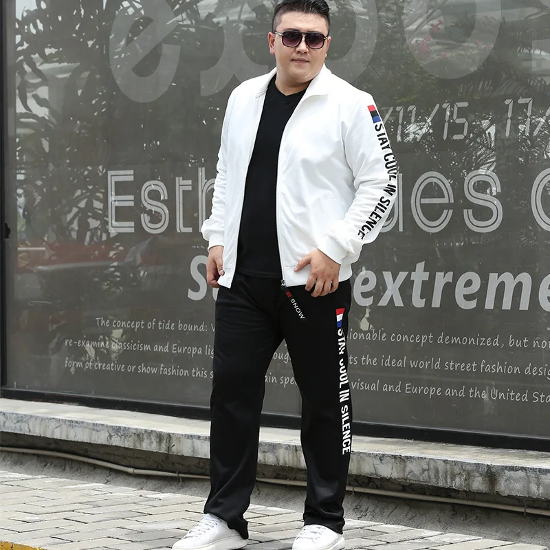 M 9XL мужской спортивный костюм осенне Весенняя спортивная одежда мужская куртка +