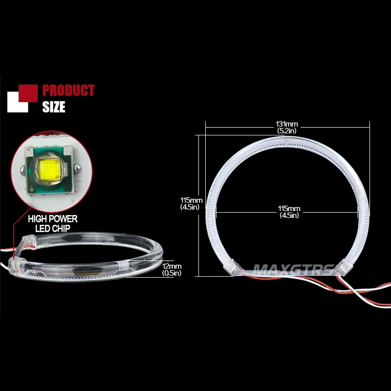 MAXGTRS Яркость 4x131 мм CREE чип комплект светодиодов глаза ангела Canbus Error Free дневные