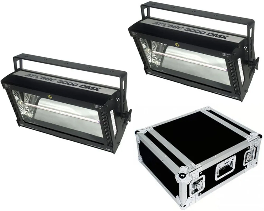 Flightcase упаковка 2 шт./лот Atomic 3000 стробоскоп dmx супер яркий Вт DMX лампа COB dj