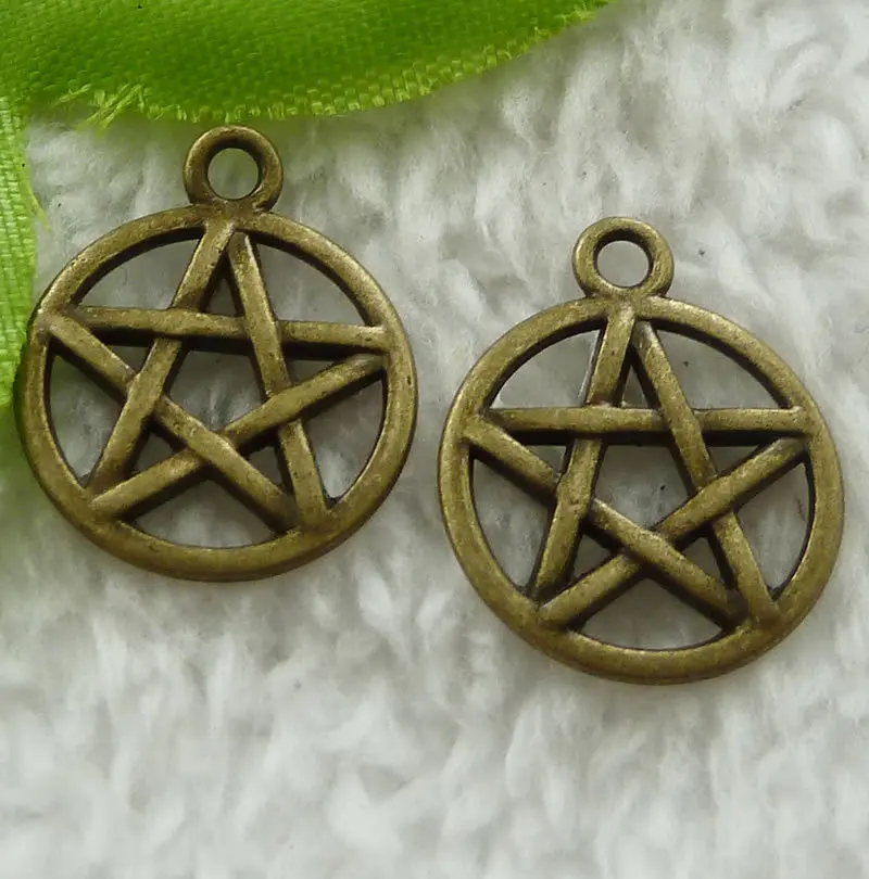 240 шт. античные бронзовые подвески в виде звезд 20x17 мм #2418|star charm|charm charmantique bronze charms |