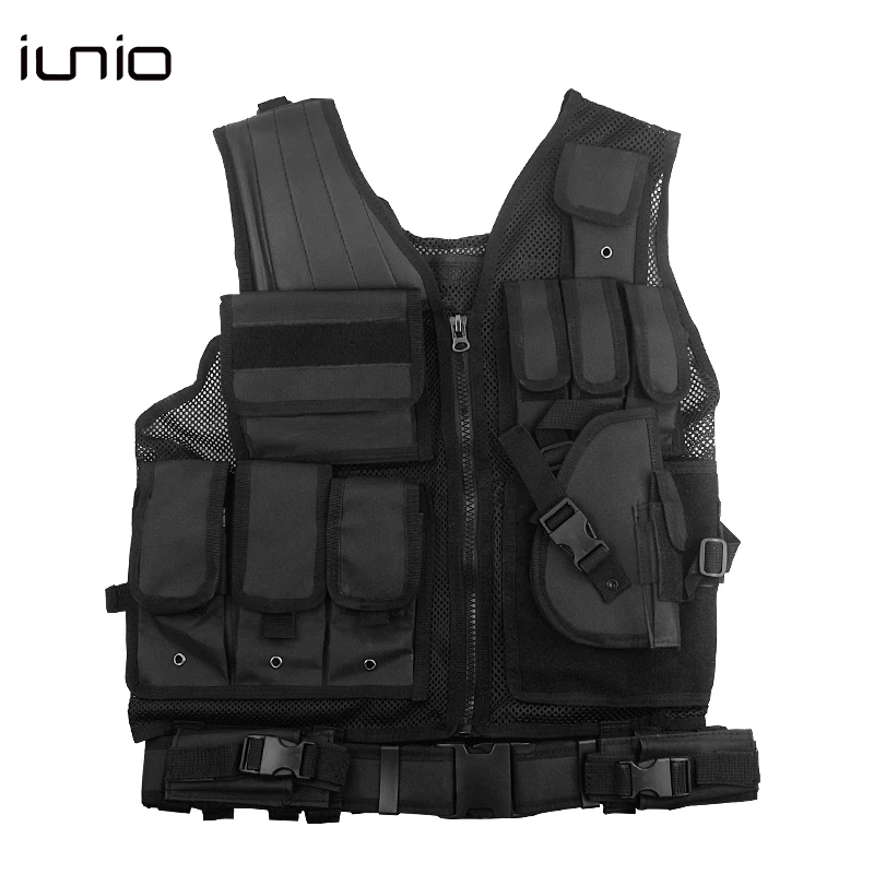 Тактический жилет мужской плиты Перевозчик Черный Военная Униформа нападения
