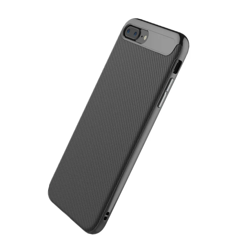 Черный Чехол Rock из углеродного волокна для iphone 7, ударопрочный мужской бизнес-чехол для iphone 7 Plus, защита от падения - Цвет: Черный