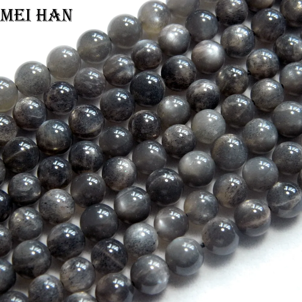 Круглые Гладкие шарики Meihan диаметр 7 5 8 мм 48 мм|stone beads|stone round beadsstone beads black |