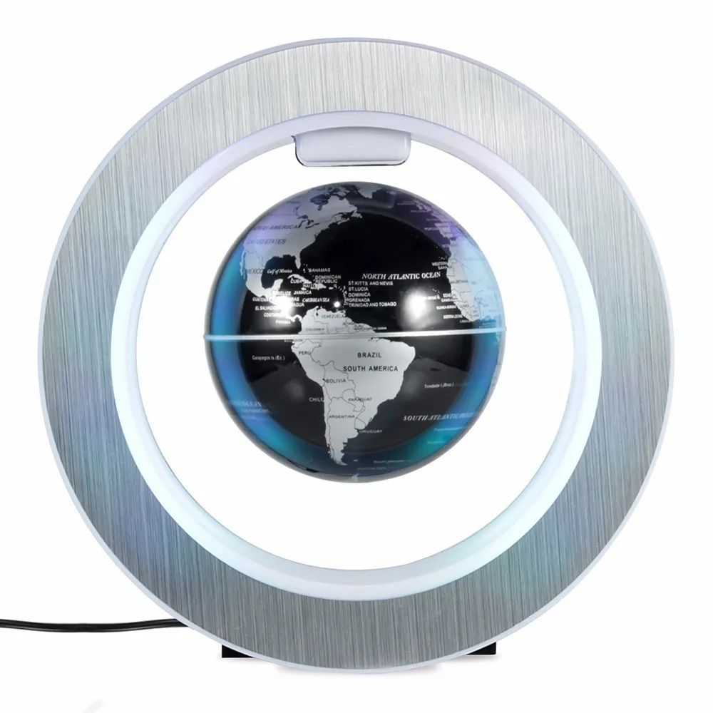 Smernit Floating Magnetic Levitation Globe Round Shape Rotatable LED Map World Tellurion Office Decoration Crafts Ornament 12V | Лампы и
