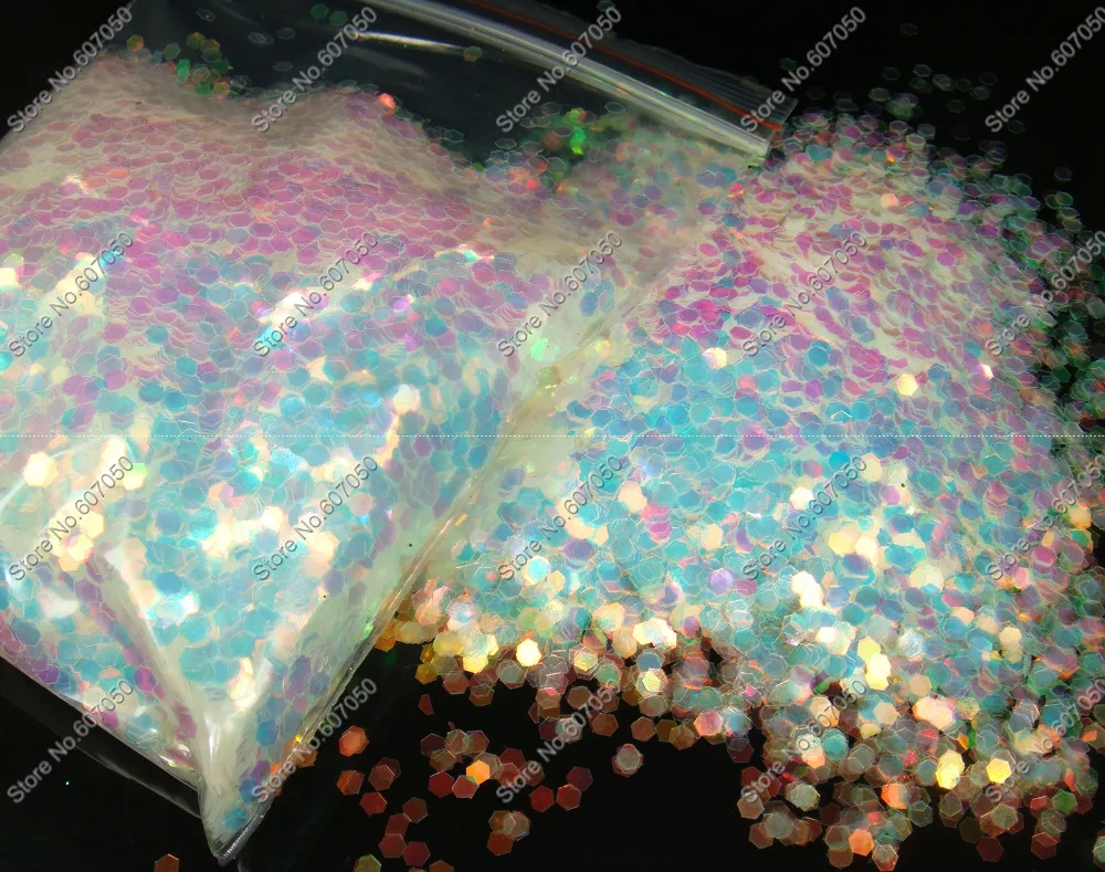 2 мм (1/12 &quot) 080inch белый цвет с золотыми оттенками блеск для ногтей Шестигранная