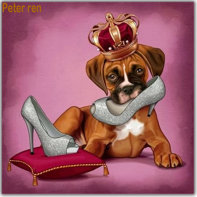 Полное бриллиантовое вышивка картина собаки Кросс стежка Ремесла обуви с собаками 3D Квадратное мозаичное бисерное искусство рисунки животных.