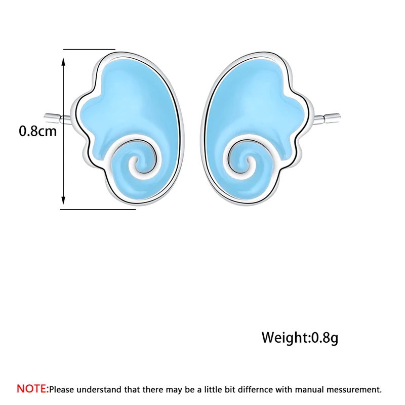 Женские Геометрические серьги Kinitial серьги-пусеты с синими облаками | Украшения и