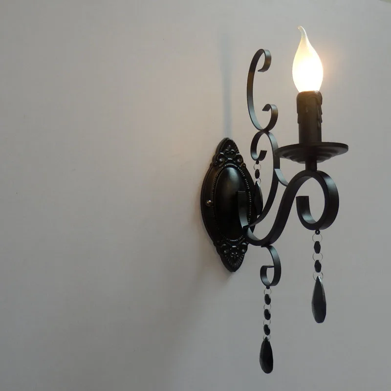 Новый Античный светильник для свечей ретро Хрустальный Настенный бра