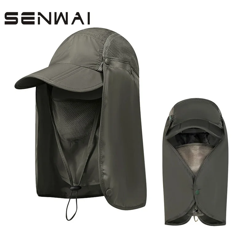 Senwai Открытый Спорт Пешие прогулки козырек солнцезащитная Кепка лицо шеи крышка