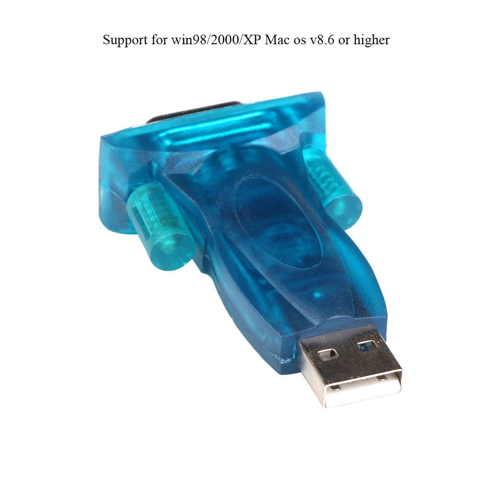 Синий USB 2 0 к RS232 конвертер DB9 9pin адаптер с кабелем + поддержка CD для win98/2000/XP Mac os v8.6