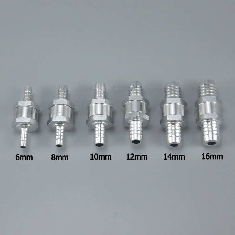 

6/8/10/12/14/16mm Aluminium Alloy Fuel Non Return Check Valve One Way Fit Carburettor free shipping