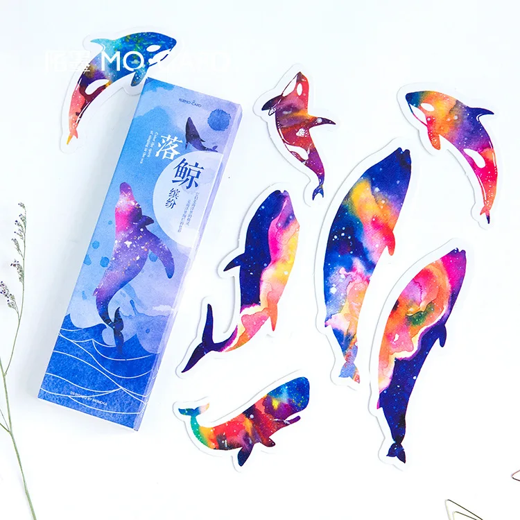 

30pcs/box Colorful Whale Bookmark Paper Cartoon Animals Bookmark Promotional Gift Stationery Film Bookmark