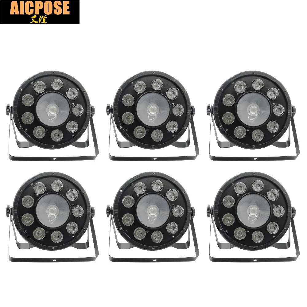 Плоские светодиодные лампы Par DMX512 6 шт./лот 9x10 Вт + 30 9*10 RGB 3 в 1 контрольное освещение