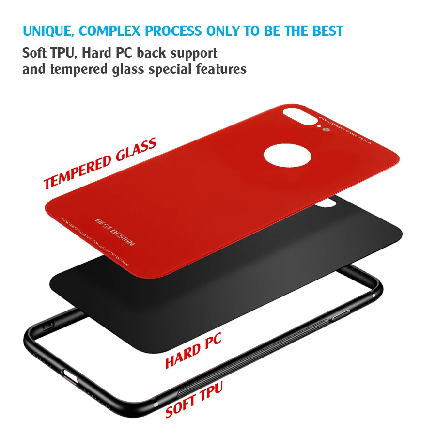 LANCASE Tempered Glass Cover for iPhone X Case Luxury Silicone Hard Coque 8 7 6s Plus Mirror Phone Bags hoesje |
