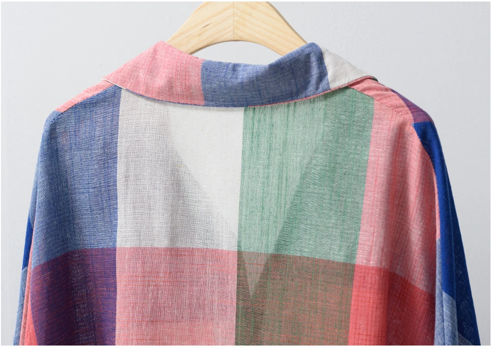 Новая весенняя стильная модная клетчатая женская блузка с принтом рубашки мода