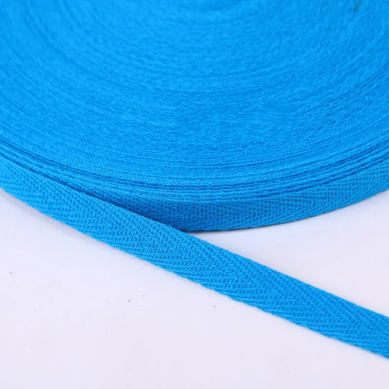 Ribbon 1cm 2cm Multi Color Herringbone Tape Ribbons 10mm Woven Cotton Sewing Overlock Cloth Strap Belt DIY Accessories 50Yards
