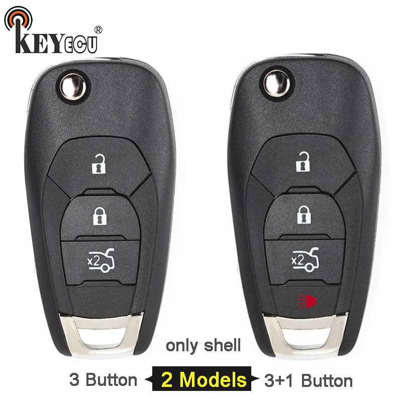 KEYECU для Chevrolet Cruze Aveo откидной складной 3 / + 1 4 чехол дистанционного ключа Fob с