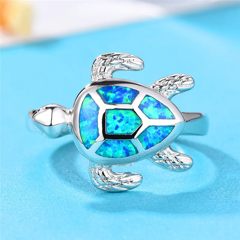 Милые женские свадебные кольца ожерелье ювелирный набор Бохо Синий огненный