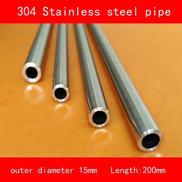 Купи Non-corrosive 304 Stainless steel pipe tube outer diameter 15mm/wall thickness 1.5mm length 200mm за 701 рублей в магазине AliExpress