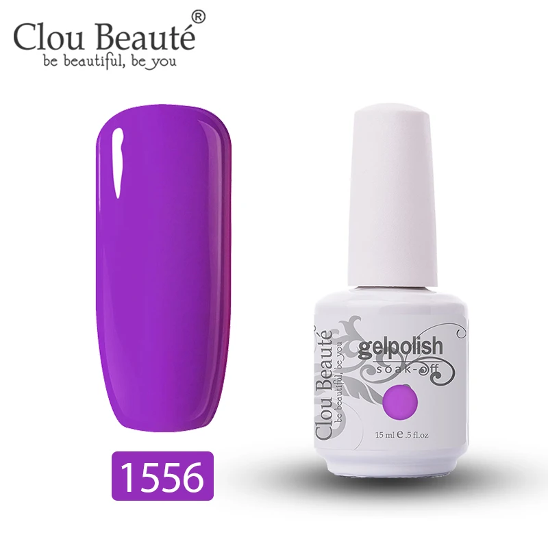 1556 Clou Beaute замачиваемый эмалированный Гель-лак 375 цветов УФ-гель для ногтей лак гель лак Полупостоянный гибрид ногтей искусство 15 мл - Цвет: 1556