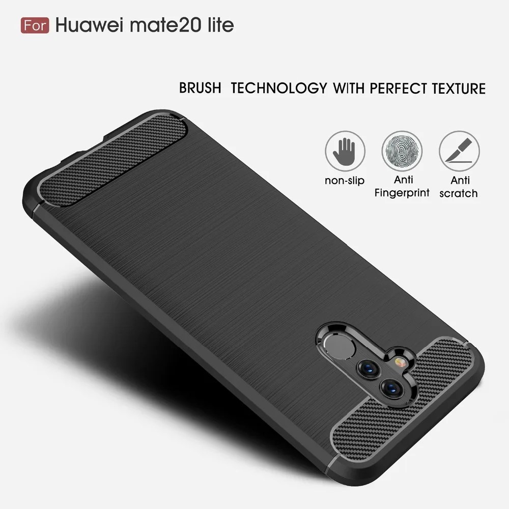 Прочные чехлы из углеродного волокна для Huawei Mate 8 9 10 20 Lite PRO Ударопрочный Мягкий