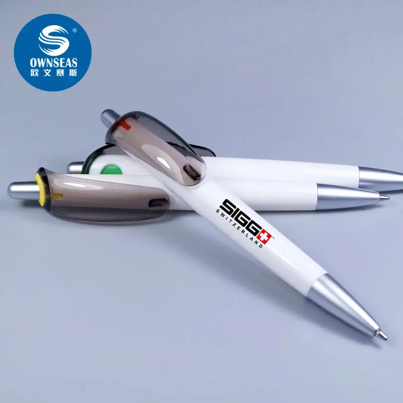 200 шт./лот большая прозрачная белая гравировальная шариковая ручка с логотипом