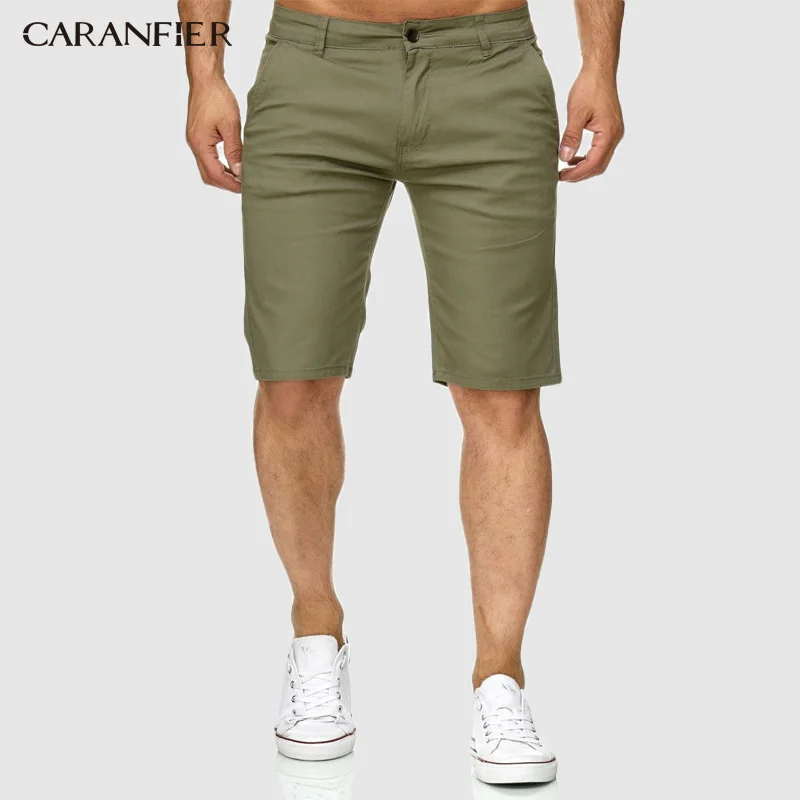 

CARANFIER 2019 Short Men's Summer New Body-building Pure Colors Shorts Fashionable Comfortable Shorts Breathable Kleding