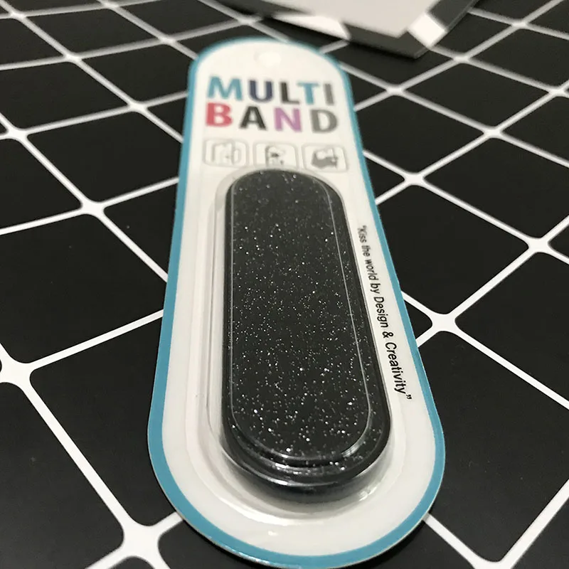 Black Glitter Держатель для кольца на палец, держатель для мобильного телефона, держатель для кольца с блестками, универсальный зажим для телефона, подарок, Телескопическая Подставка, наклейка на заднюю панель Gife - Цвет: Black Glitter