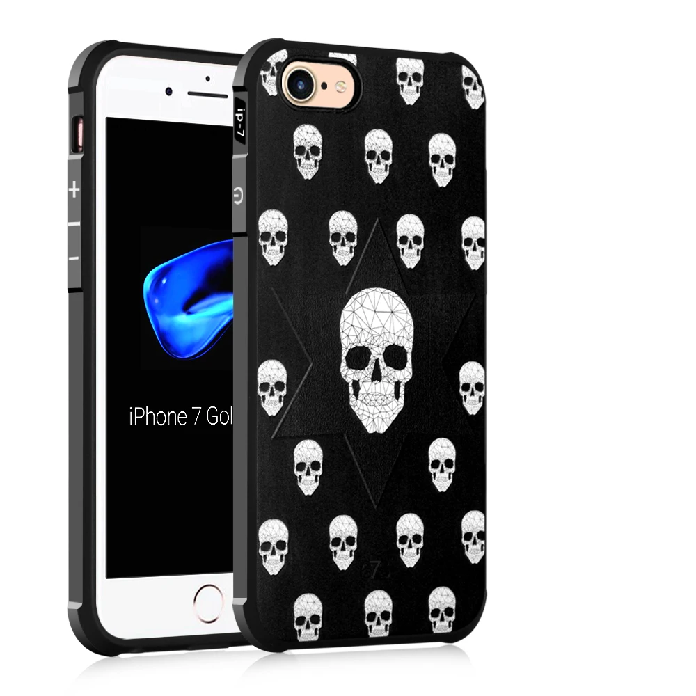 3D Рельеф Печати ультратонкий CaseFor iphone7 7 Плюс Матовое ТПУ Щит 360 градусов полная