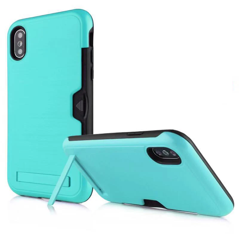 ChauLok Card Slot Pocket Shockproof Phone Case for iPhone X XR XS Max 6 6s 7 8 Plus Cover Hybrid Back Slots Cases | Мобильные