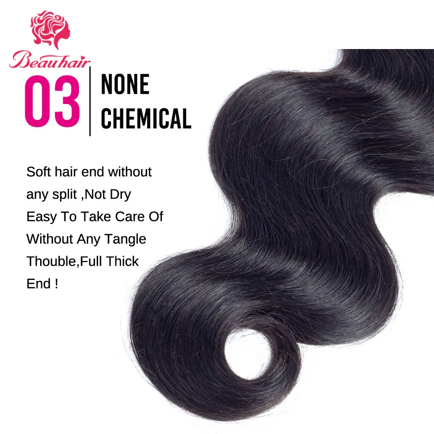 Beau hair1bundle 8-24 inchbrazilian объемная волна пучки волос remy волосы натуральный Цвет Пряди человеческих волос для наращивания для женщин