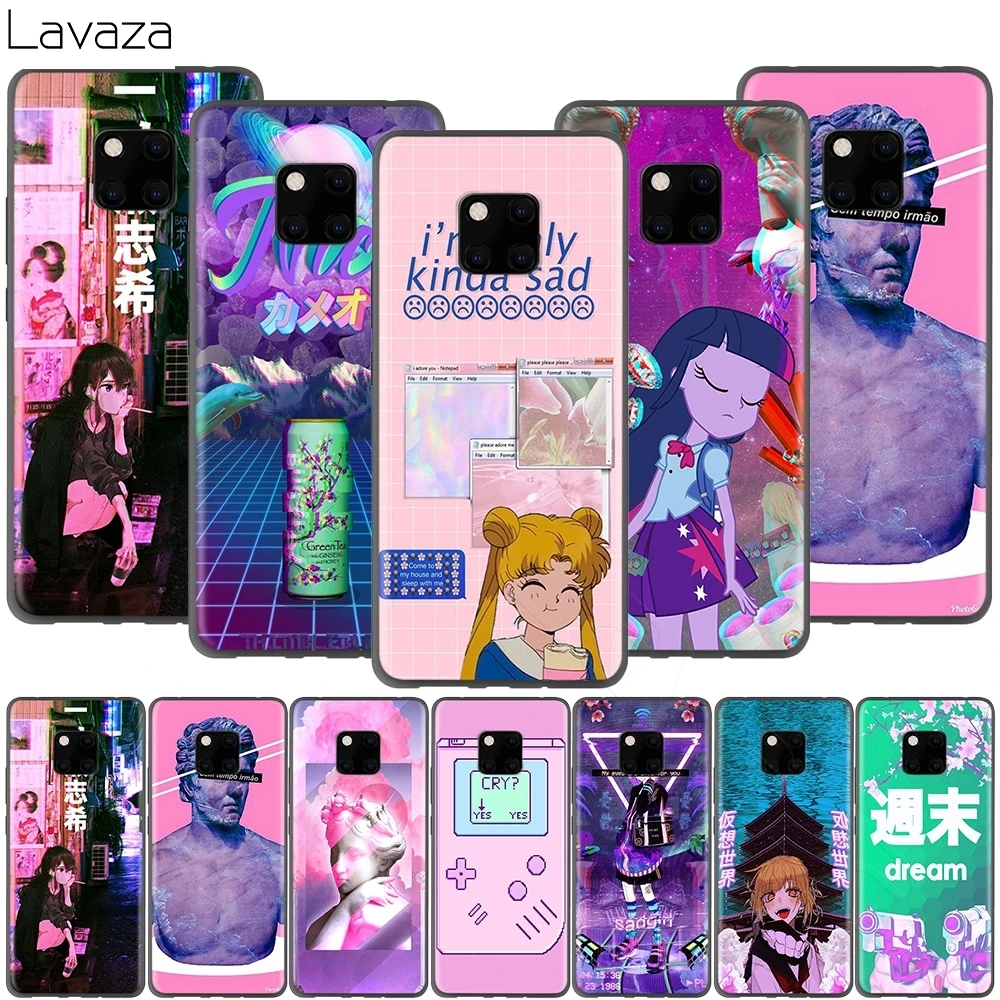Лаваза Vaporwave Блестящий эстетичный аниме чехол для Huawei Honor 10 9 8 8x 8c 7x 7c 7a Note Nova 3 3i Lite Y9