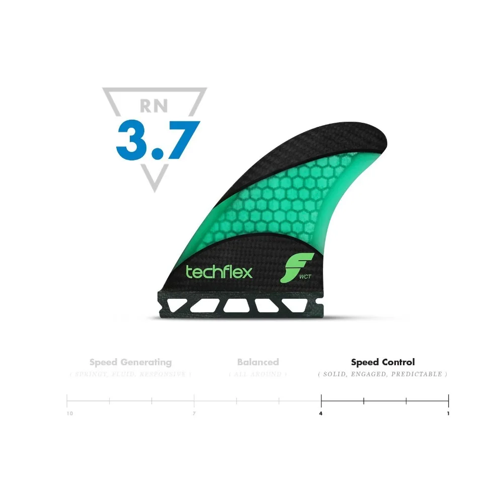 FUTURES FINS THRUSTER-WCT TECHFLEX (средний) неоновый зеленый шестигранный | Спорт и развлечения