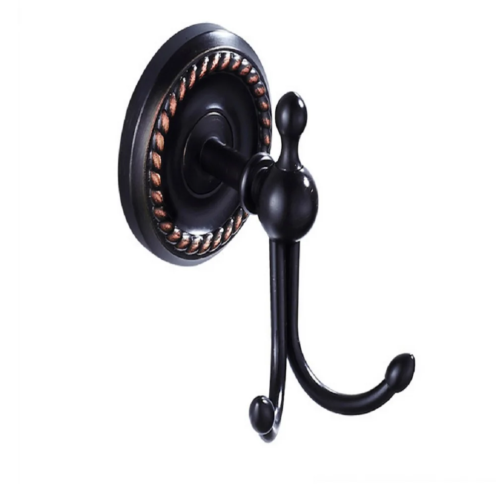 

Antique black oil bronze bathroom hardware set soild brass round base carving bathroom products wall mount bathroom accessories