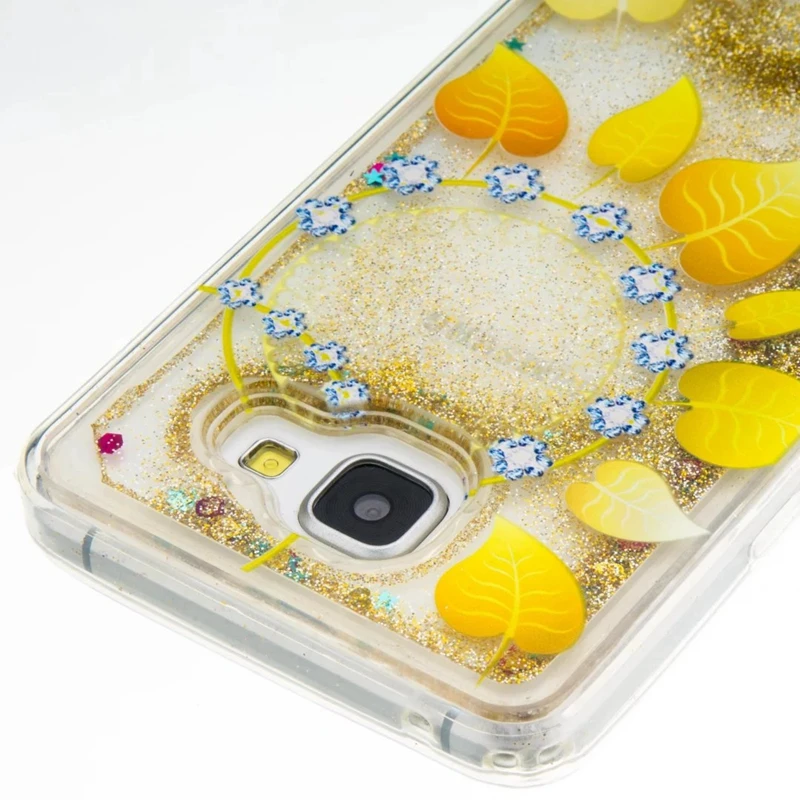 Хит! Блестящий Золотой лист динамический жидкий зыбучий песок жесткий чехол для