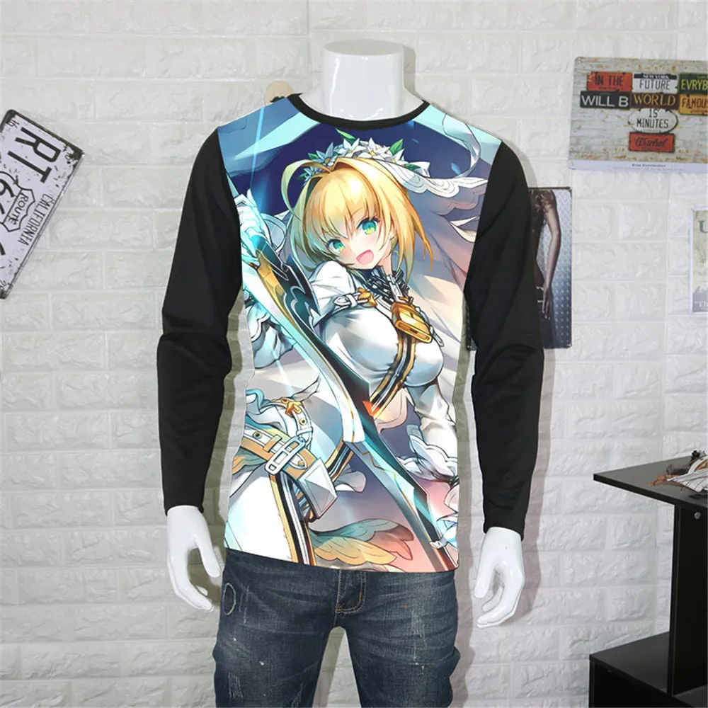 Косплей новая аниме рубашка Fate Stay Night футболки короткий рукав Saber Нерон Клавдий