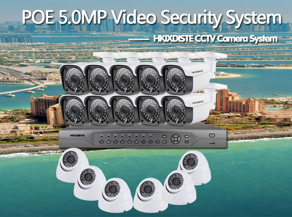 H.265 POE NVR 16CH 5MP CCTV системы s nvr 4k ultra hd водонепроницаемый 4.0MP ip-камера безопасности P2P комплект системы видеонаблюдения
