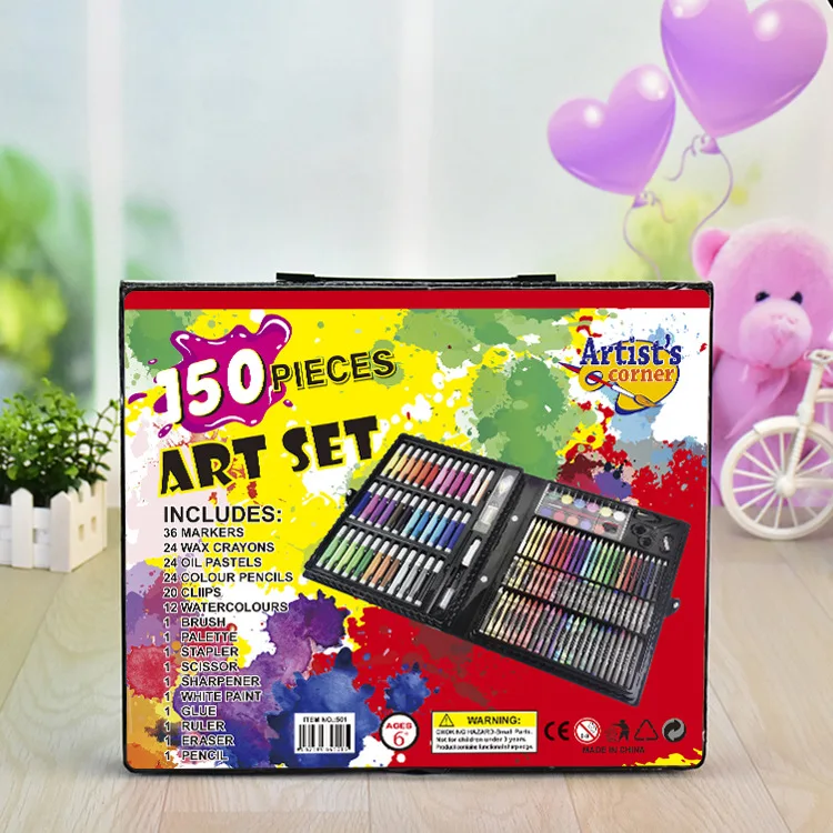 150pcs Children's Drawing Tools Gift Box Brush Watercolor Pen Set Special Stationery DIY Gift
