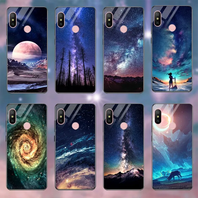 Роскошный стеклянный чехол для Xiaomi Mi A2 Lite A1 5X силиконовый мягкий Xioami RedMi Note 5 6 Pro 4X5