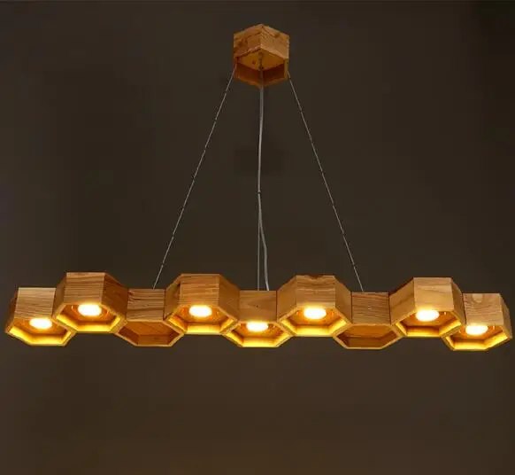 Деревянный сотовой светодиодный подвесной светильник для дома столовой фойе