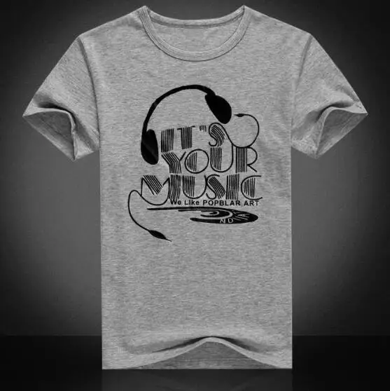 New short sleeve T-shirt for young men earphone casual printed doll men's wear cross-border express sale Мужская одежда